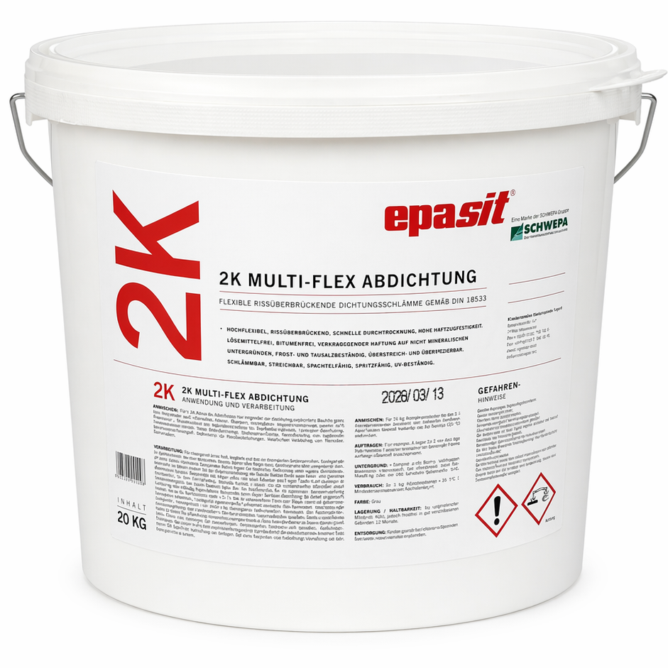 epasit 2K Multi-Flex Abdichtung 20 kg Eimer flexible Dichtungsschlämme
