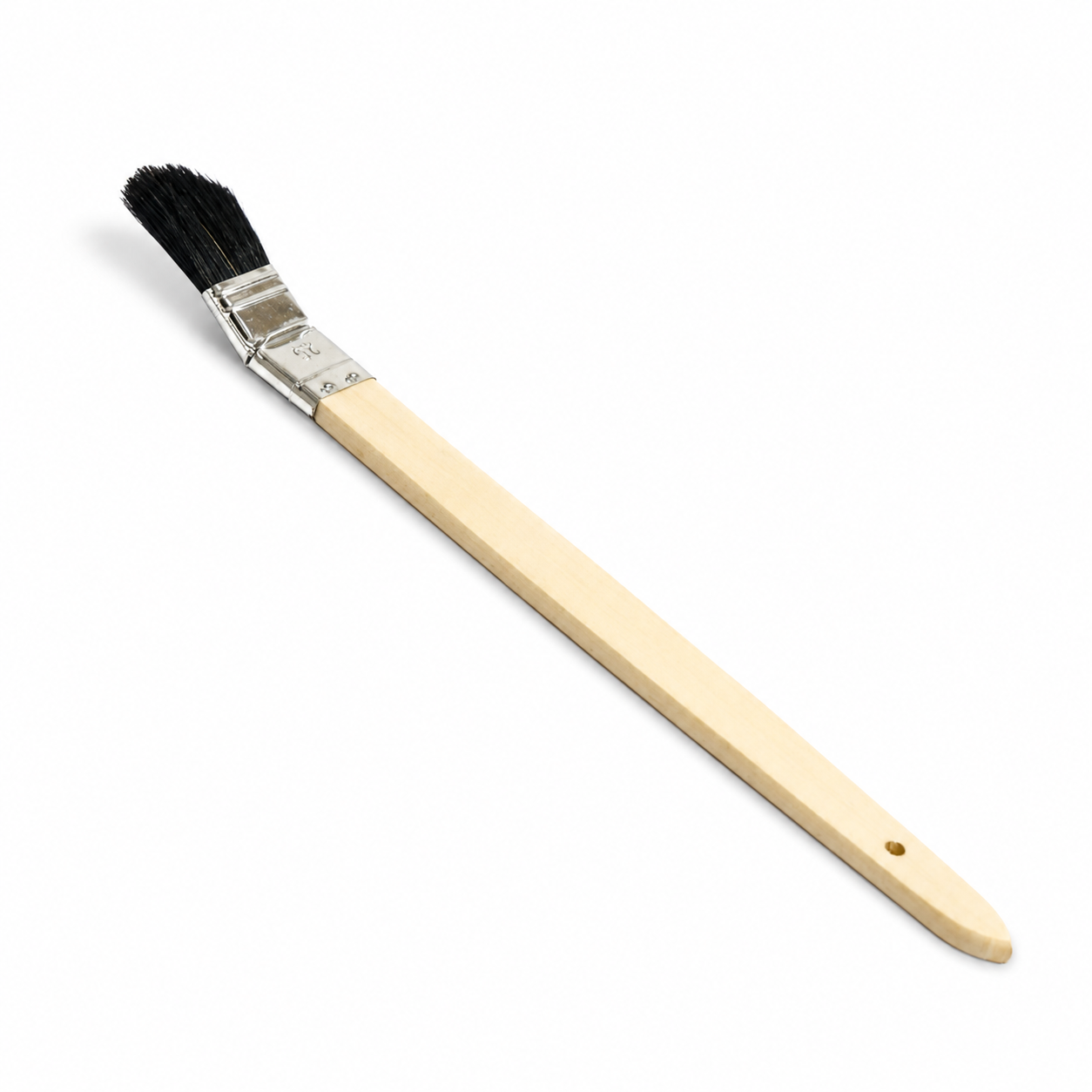 Gebogener Plattpinsel 25 mm mit Naturborste 70 Prozent Tops schwarz