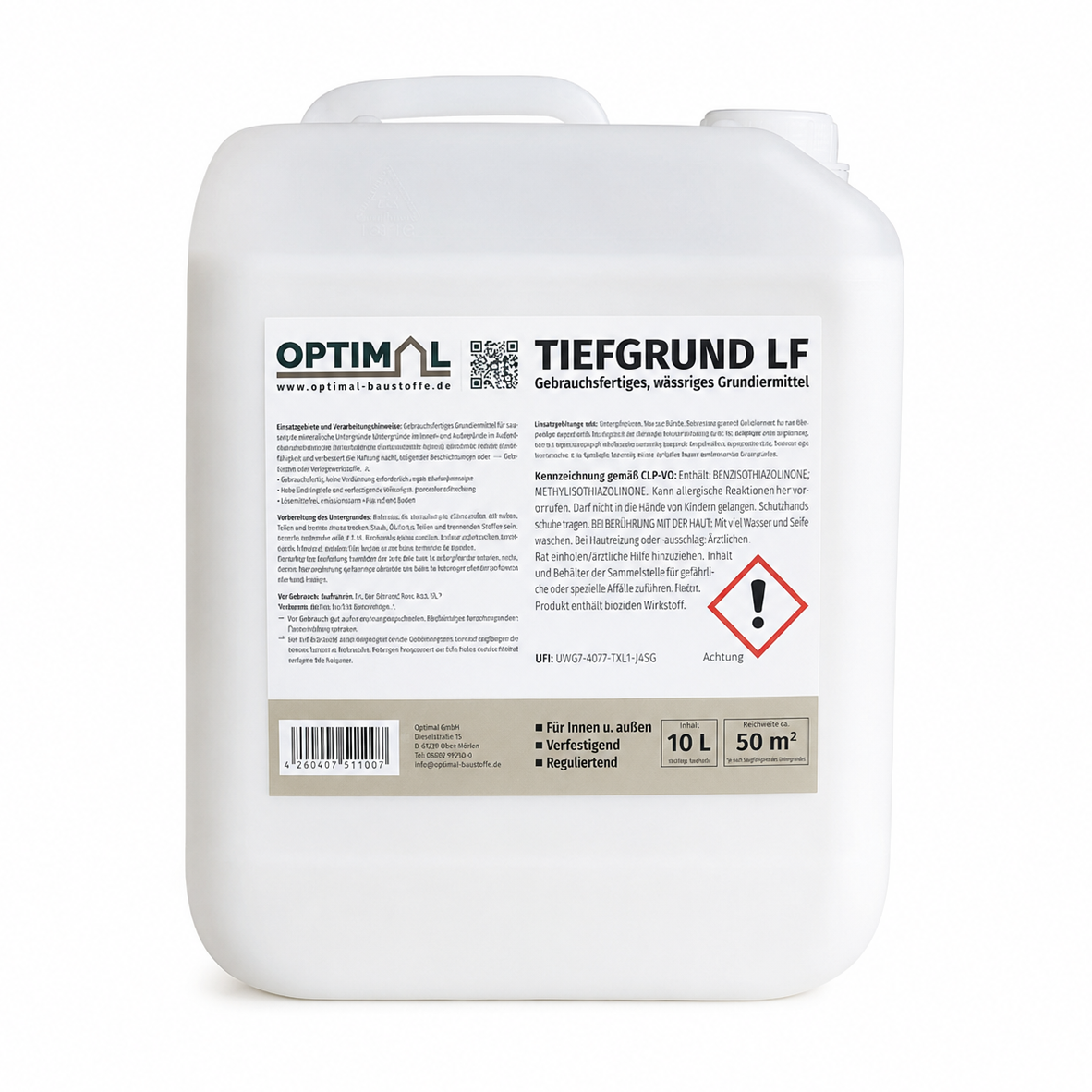 Optimal Tiefgrund LF 10 L Tiefengrund zur Verfestigung saugender Untergründe