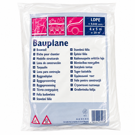 Bauplane LDPE 40 my 4x5 m transluzent