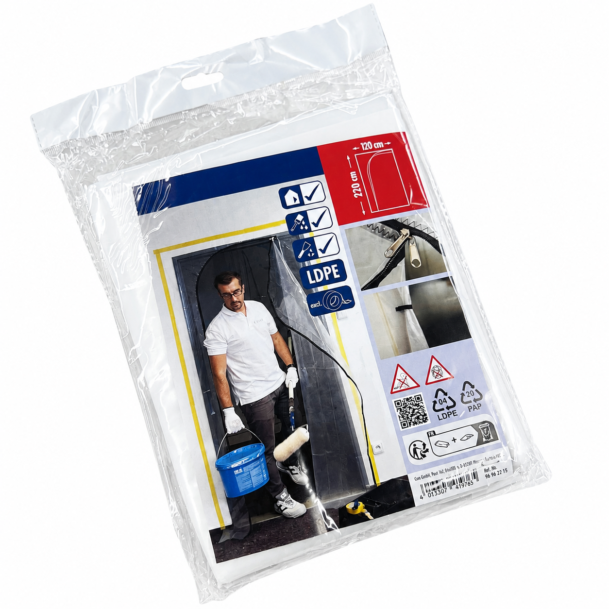 Folientür LDPE 0,1 mm L-Form 220x120 cm