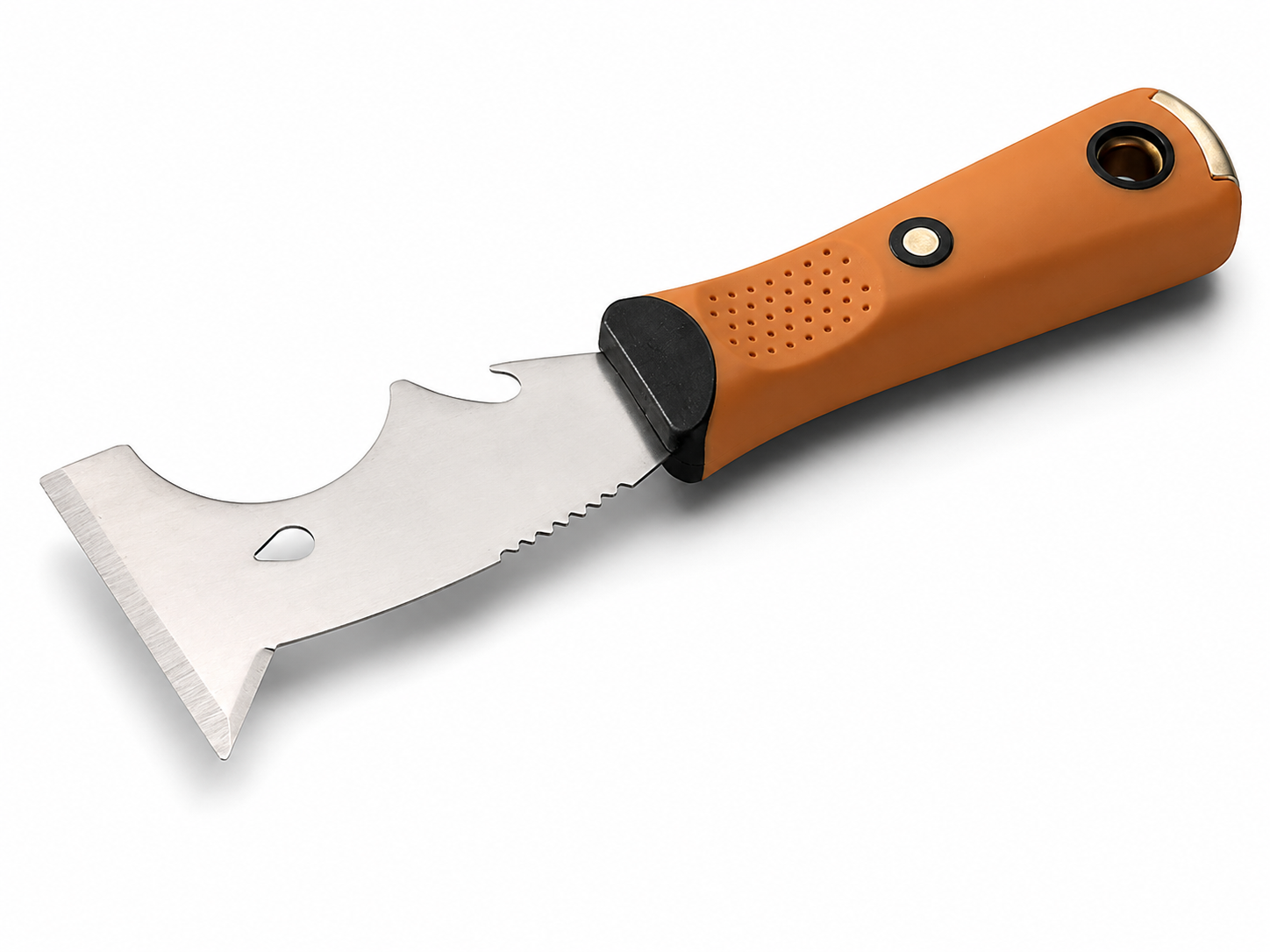 Multifunktionsspachtel 75 mm rostfrei mit steifem Blatt und 2K-Griff