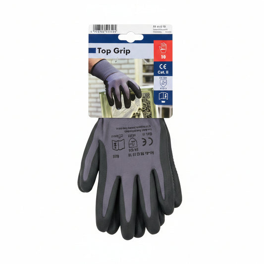 TopGrip Arbeitshandschuhe Größe 10 mit Nitrilnoppen